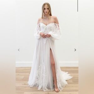 Elegant White Off-Shoulder Gown